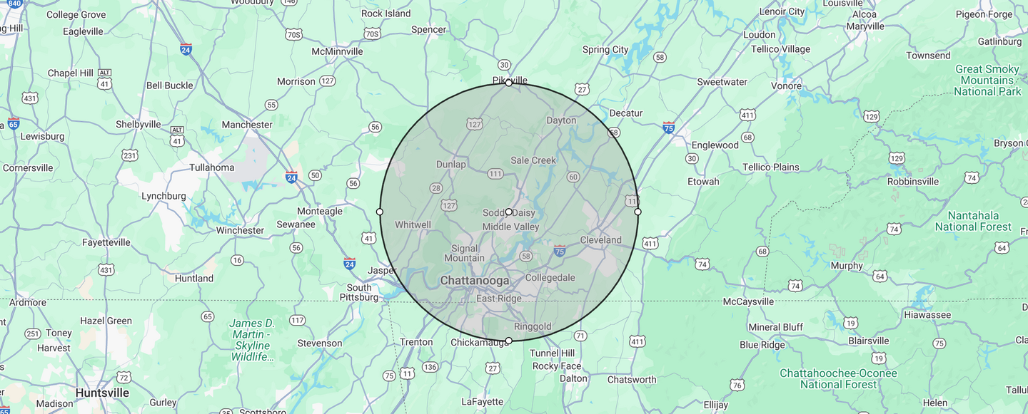 25 miles of Soddy-Daisy