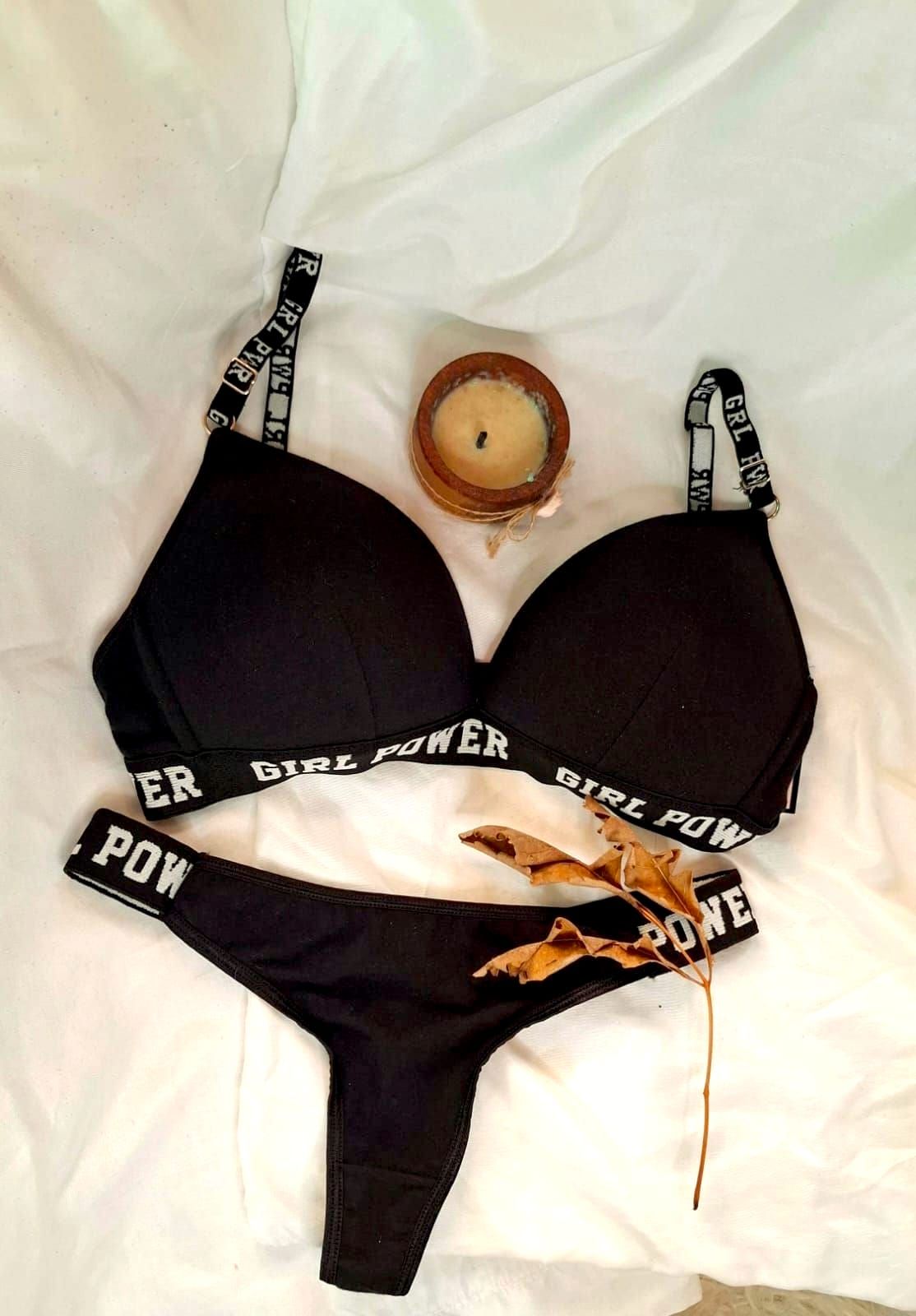 conjunto negro de ropa interior