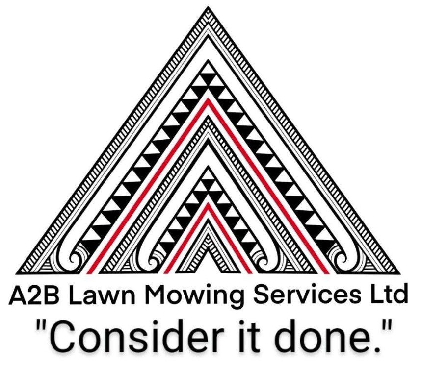 A logo for a2b lawn mowing services ltd