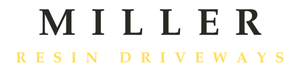 Miller Resin Driveways logo in black and yellow text.