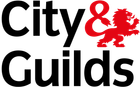 City & Guilds logo: Black text with a red lion icon.