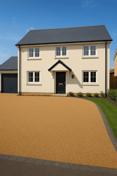 Resin Bound Driveway Surface - with house