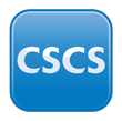 Blue square button with the white letters CSCS.