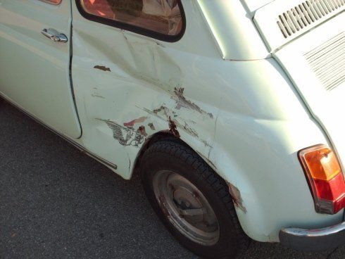 fiat 500 d'epoca incidentata