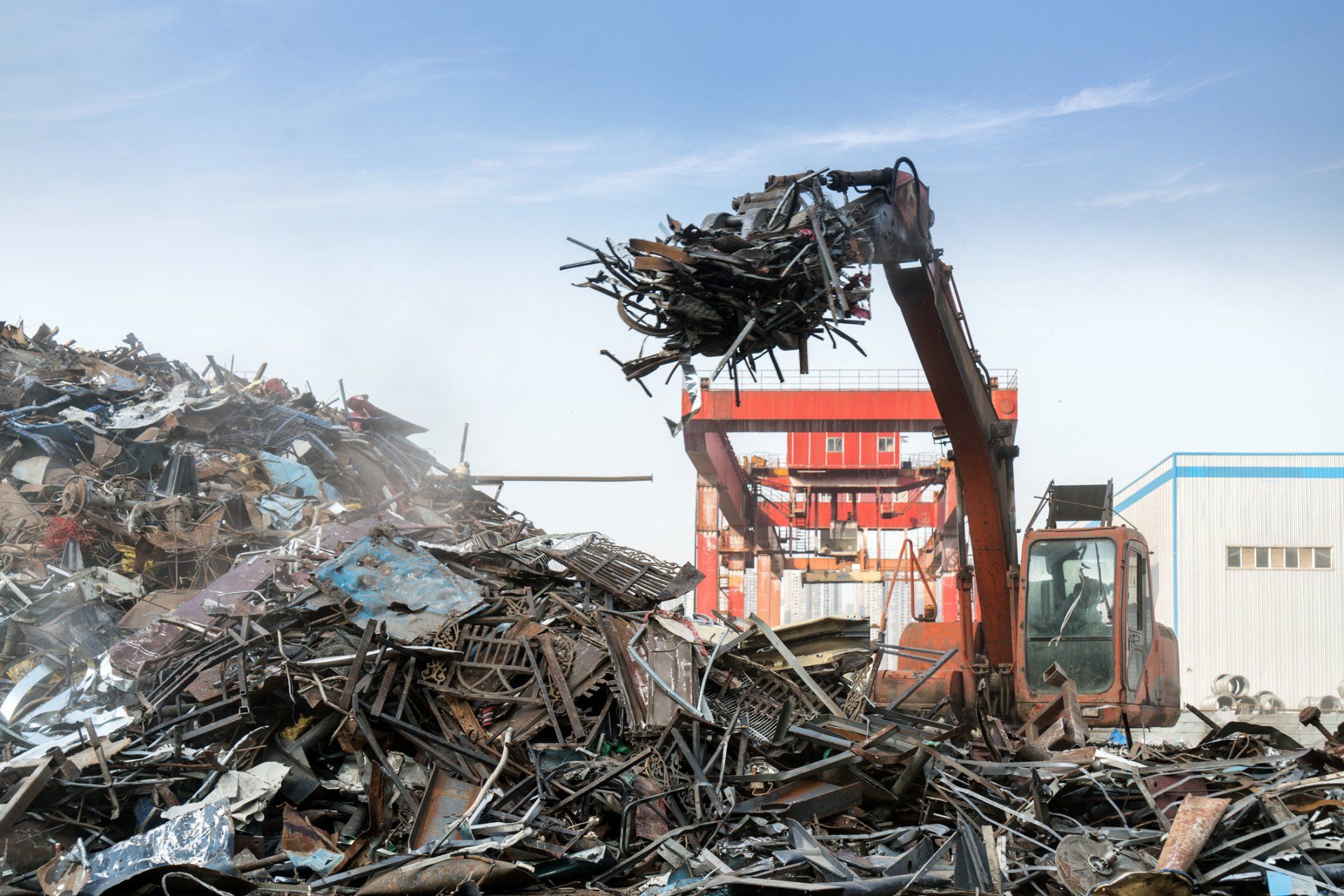 Crane Grabbing Metal Scraps — Ephrata, PA — Ephrata Recycling