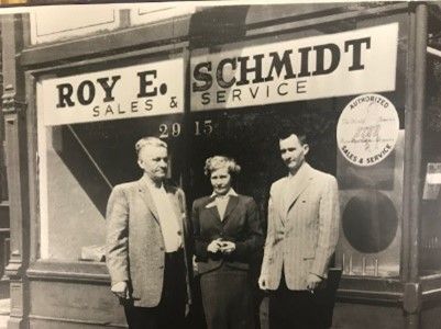 Roy, wife Loretta, and Arthur in 1953 — St. Louis, MO — Schmidt Equipment & Supply