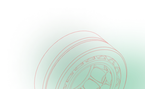 A close up of a drawing of a wheel on a white background. | Emerald Automotive