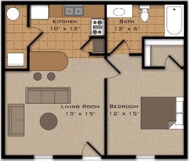 the Ridges at bentonville | 1 bed floorplan