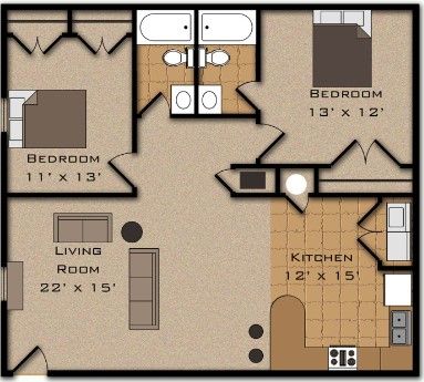 the Ridges at bentonville | 2 bed floorplan