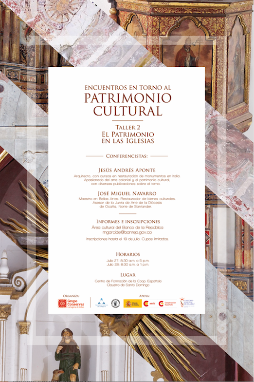 Cartel para un taller sobre patrimonio cultural
