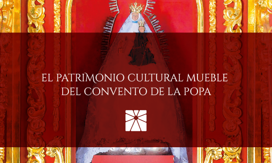 Title card: "El Patrimonio Cultural Mueble Del Convento De La Popa". Virgin Mary statue in a red and gold frame.