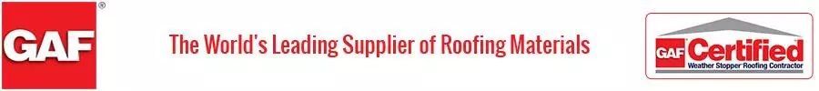 A red and white sign that says gaf the world leading supplier of heating materials