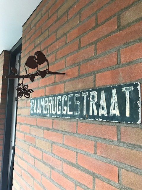 Een bord op een bakstenen muur zegt balmbruggestraat
