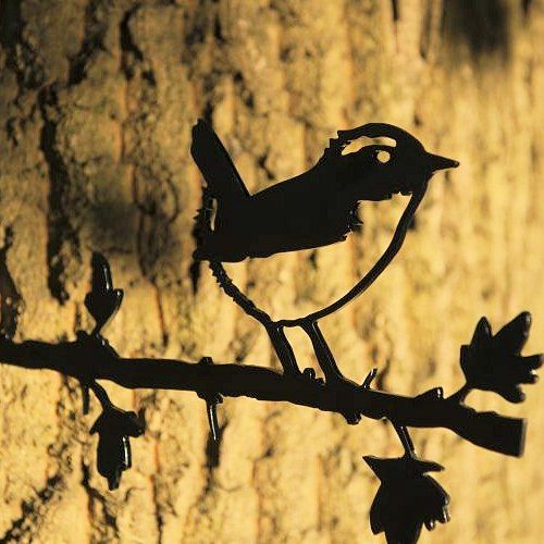 Een silhouet van een vogel die op een boomtak zit