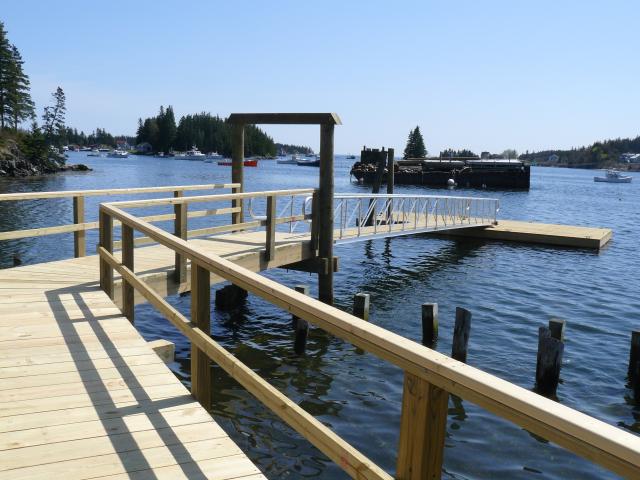 Marina Construction Services — Wooden Pier And Vessel in Thomaston, ME