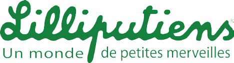 Logo Lilliputiens in verde, carattere corsivo con la scritta 