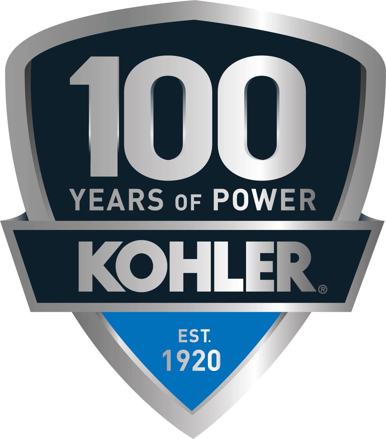 A kohler logo that says 100 years of power