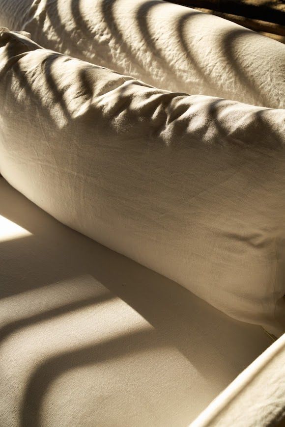 Comfortable washed linen sofa.