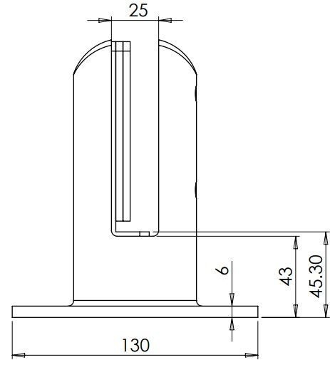 Glass Spigot Base Fix 10 - 21.52mm Glass Oval Model Duplex 2205