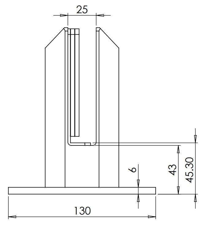 Glass Spigot Base Fix 10 - 21.52mm Glass Square Model Duplex 2205