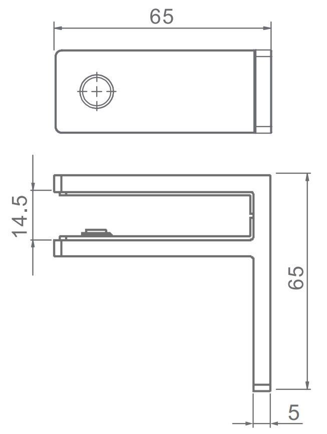 Wall Bracket Glass Stiffener Duplex 2205 Suits 10 to 12mm Glass