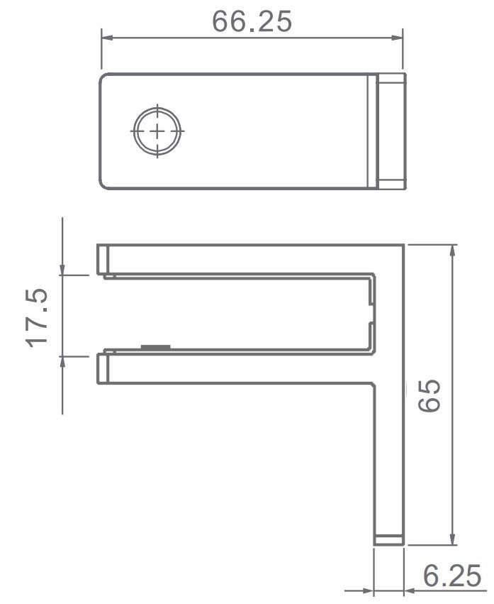 Wall Bracket Glass Stiffener Duplex 2205 Suits 13.52 to 15mm Glass
