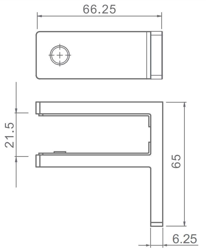Wall Bracket Glass Stiffener Duplex 2205 Suits 16.76 to 19mm Glass
