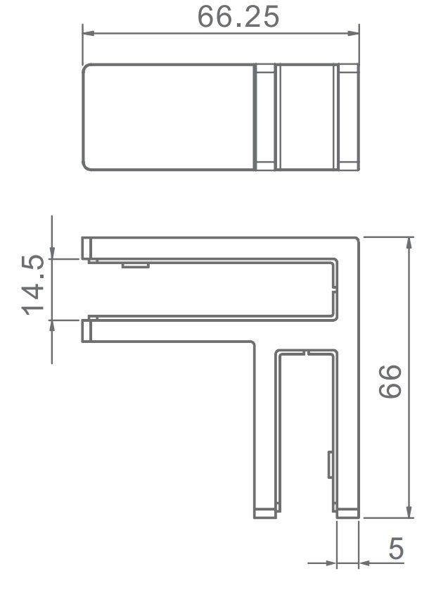 90 Degree Glass Stiffener Duplex 2205 Suits 10 to 12mm Glass