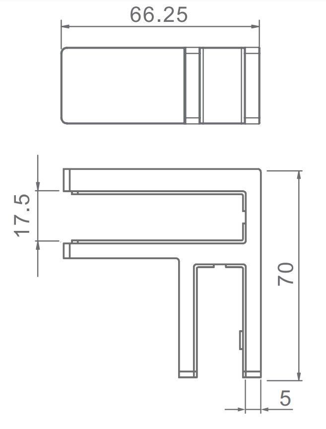 90 Degree Glass Stiffener Duplex 2205 Suits 13.52 to 15mm Glass