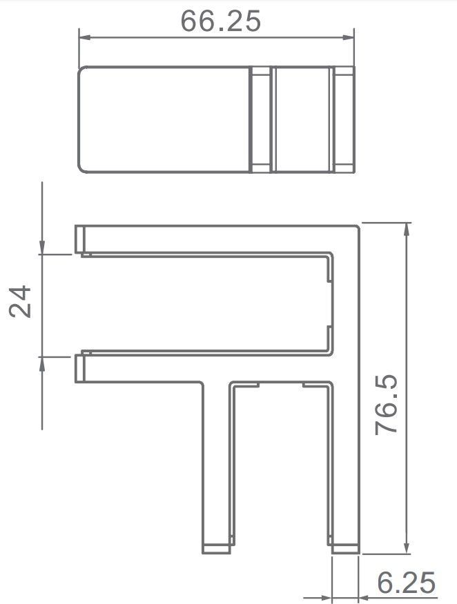 90 Degree Glass Stiffener Duplex 2205 Suits 20 to 21.5mm Glass