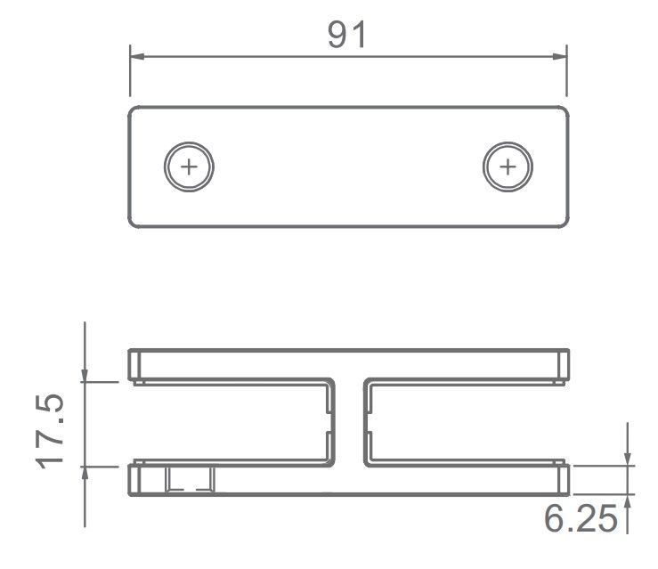 180 Degree Glass Stiffener Duplex 2205 Suits 13.52 to 15mm Glass
