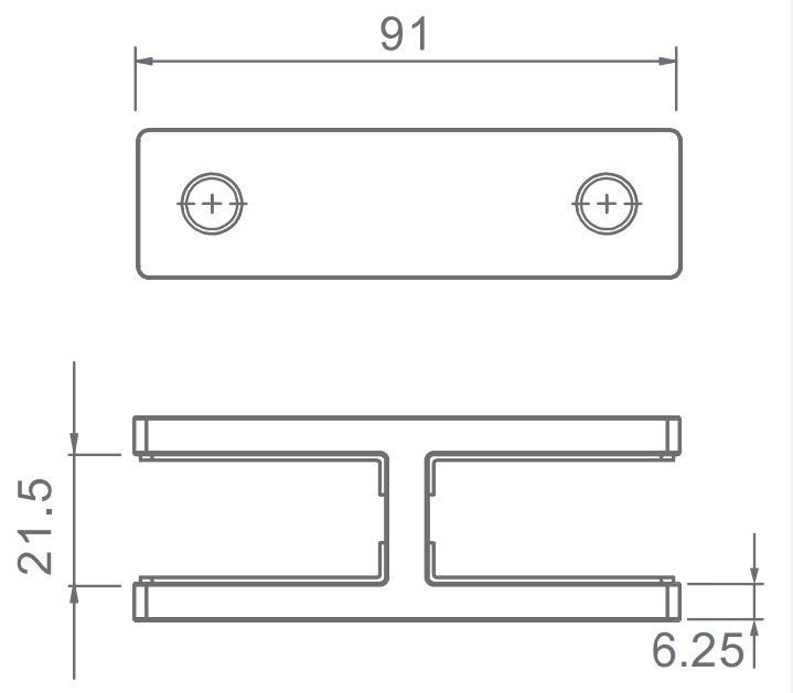 180 Degree Glass Stiffener Duplex 2205 Suits 16.76 to 19mm Glass