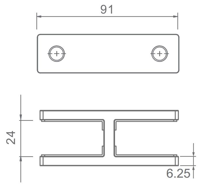 180 Degree Glass Stiffener Duplex 2205 Suits 20 to 21.5mm Glass