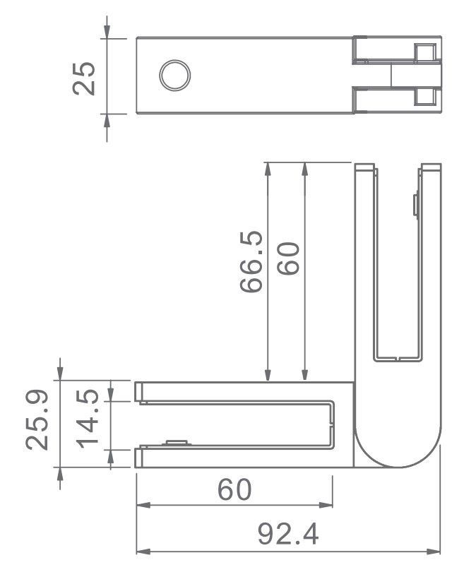 Adjustable Glass Stiffener Duplex 2205 Suits 10 to 12mm Glass