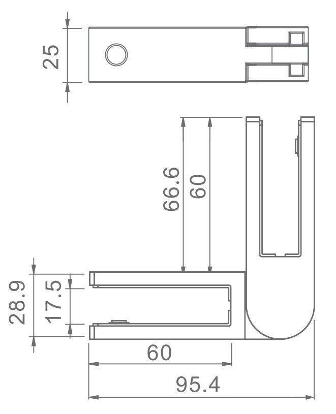 Adjustable Glass Stiffener Duplex 2205 Suits 13.52 to 15mm Glass