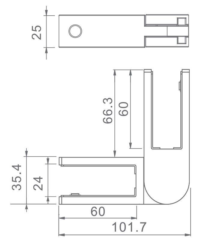 Adjustable Glass Stiffener Duplex 2205 Suits 20 to 21.5mm Glass