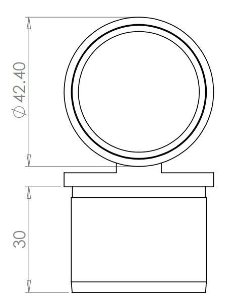 Adjustable Elbow 42.4mm Fix 316