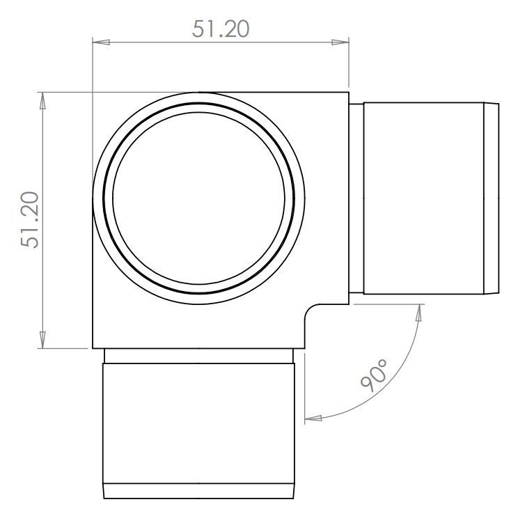 3 Way Corner 42.4mm Fix 316