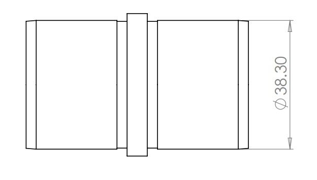 In Line Connector 42.4mm Fix 316
