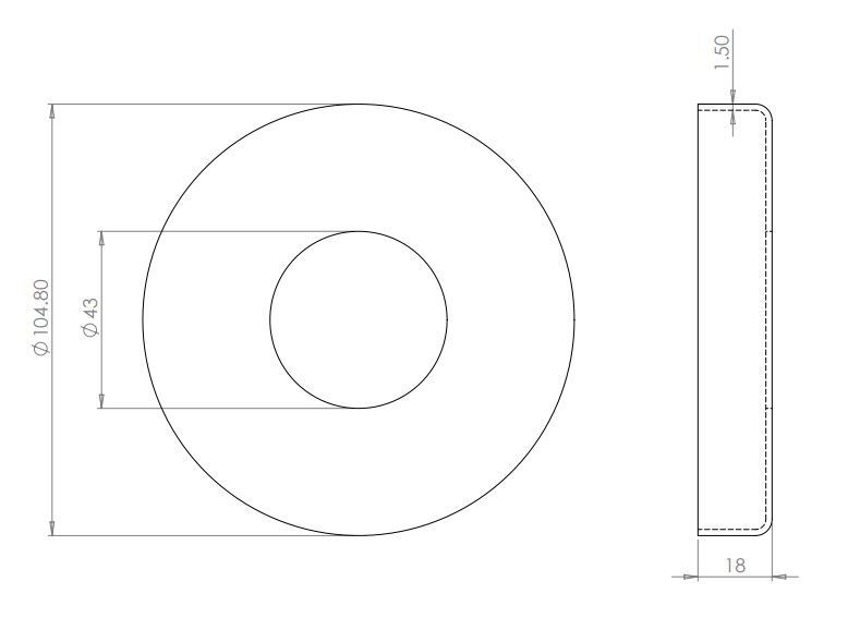 Base Cover Plate 42.4mm Fix 316