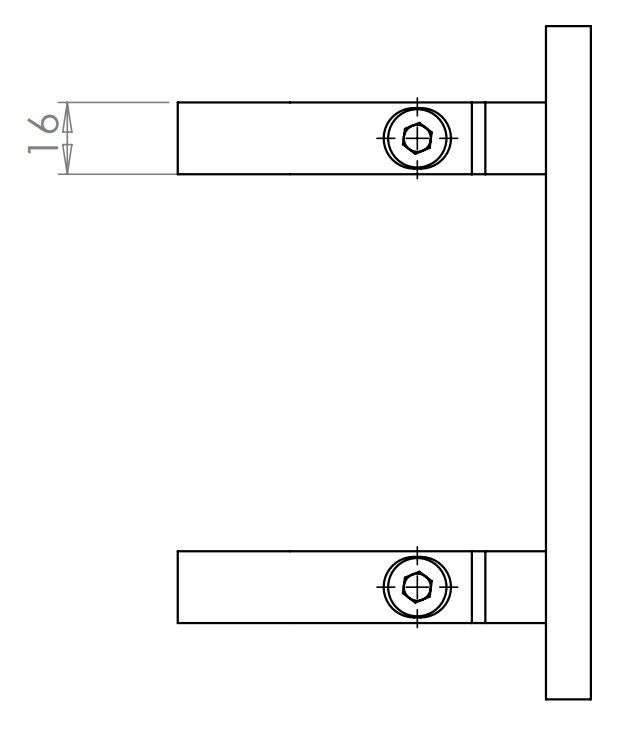 Wall Baluster Bracket Round Back 42.4mm Fix 316