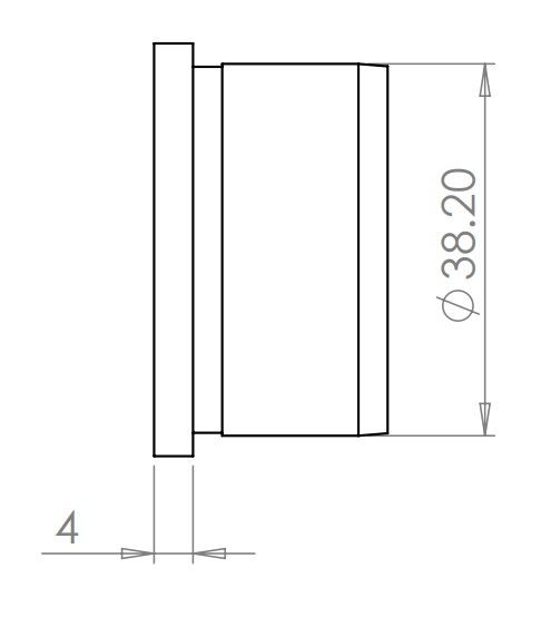 End Cap Flat Top Glue Fit 42.4mm Fix 316