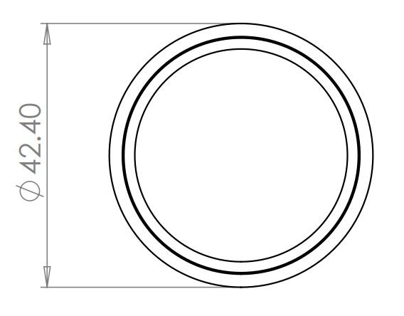 End Cap Flat Top - Black Glue Fit 42.4mm Fix