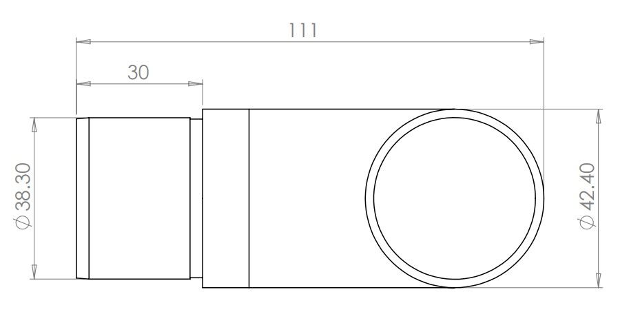 90 Degree Flush Angle Scroll End 42.4mm Fix 316