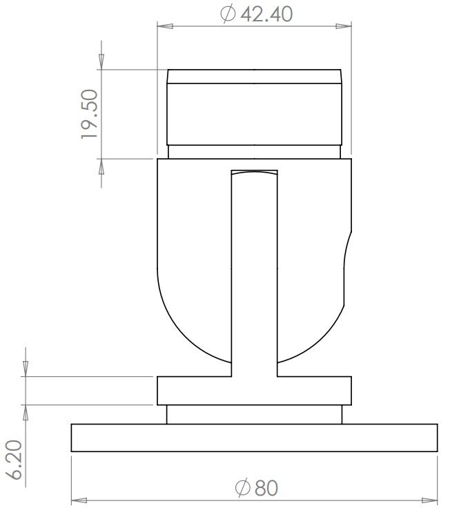 Adjustable Elbow Wall Flange 42.4mm Fix 316