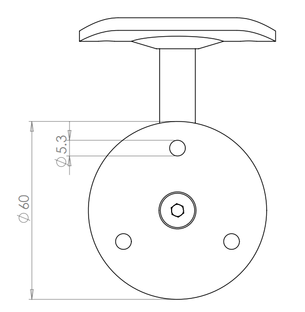 Handrail Bracket 90 Degree Cranked Arm Wall Mounting 42.4mm Fixed Spigot 316