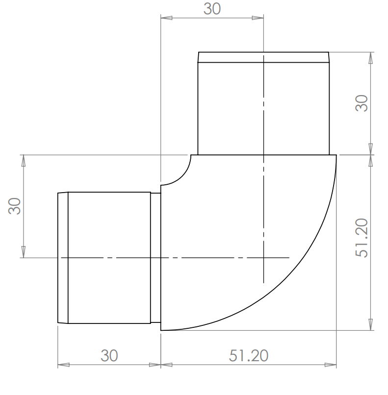 Radiused Elbow - 90 Degree 42.4mm Diameter 316