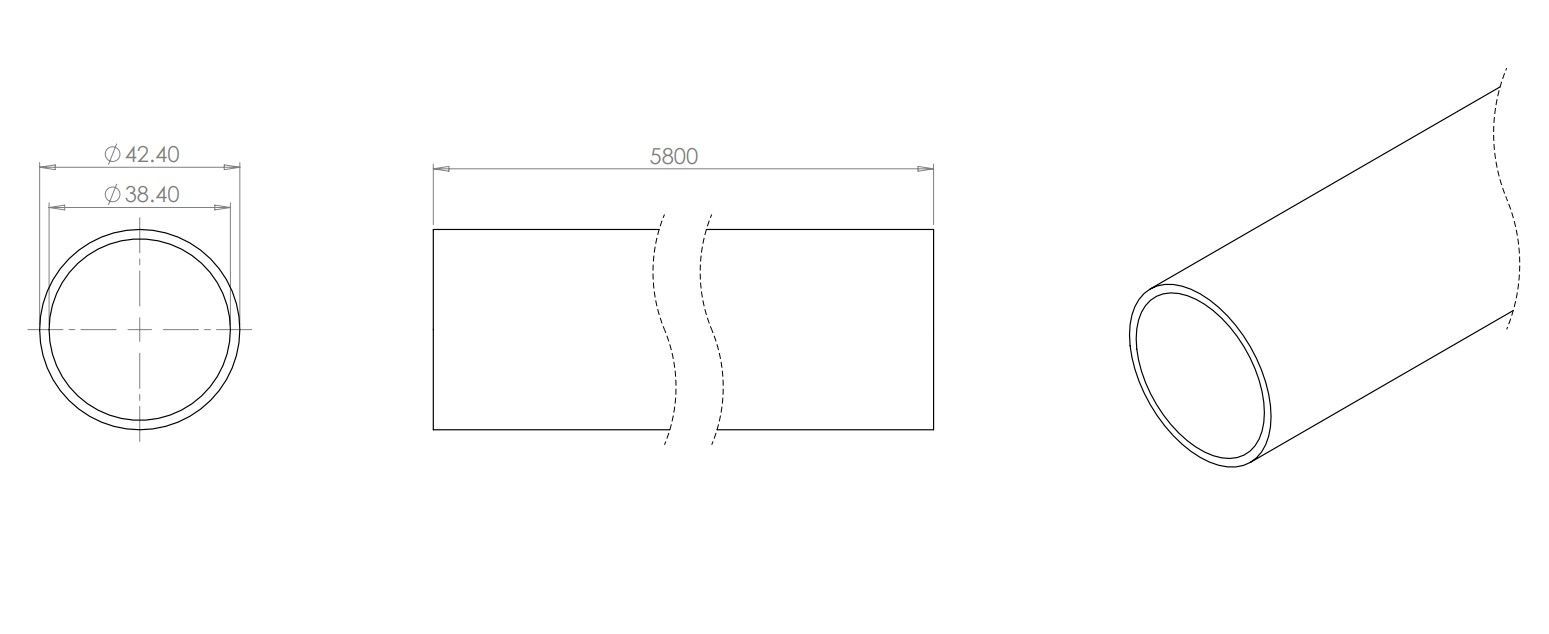 Stainless Steel Tube - Grade 316 42.4mm Diameter x 5.8m Long