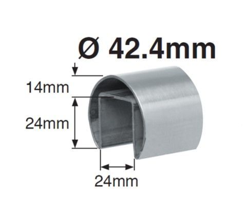 Stainless Steel Split Tube 42.4mm Diameter x 3m Long s/s 316