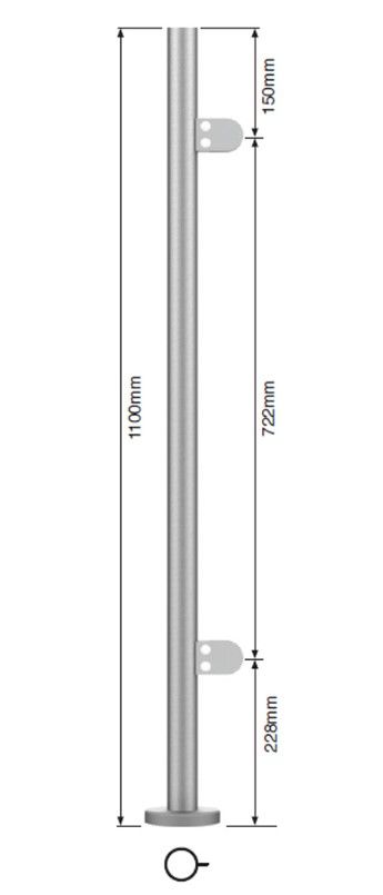 42.4mm Corner Post Welded Base & Cover 4 x Clamps, Without Top, 1100mm High